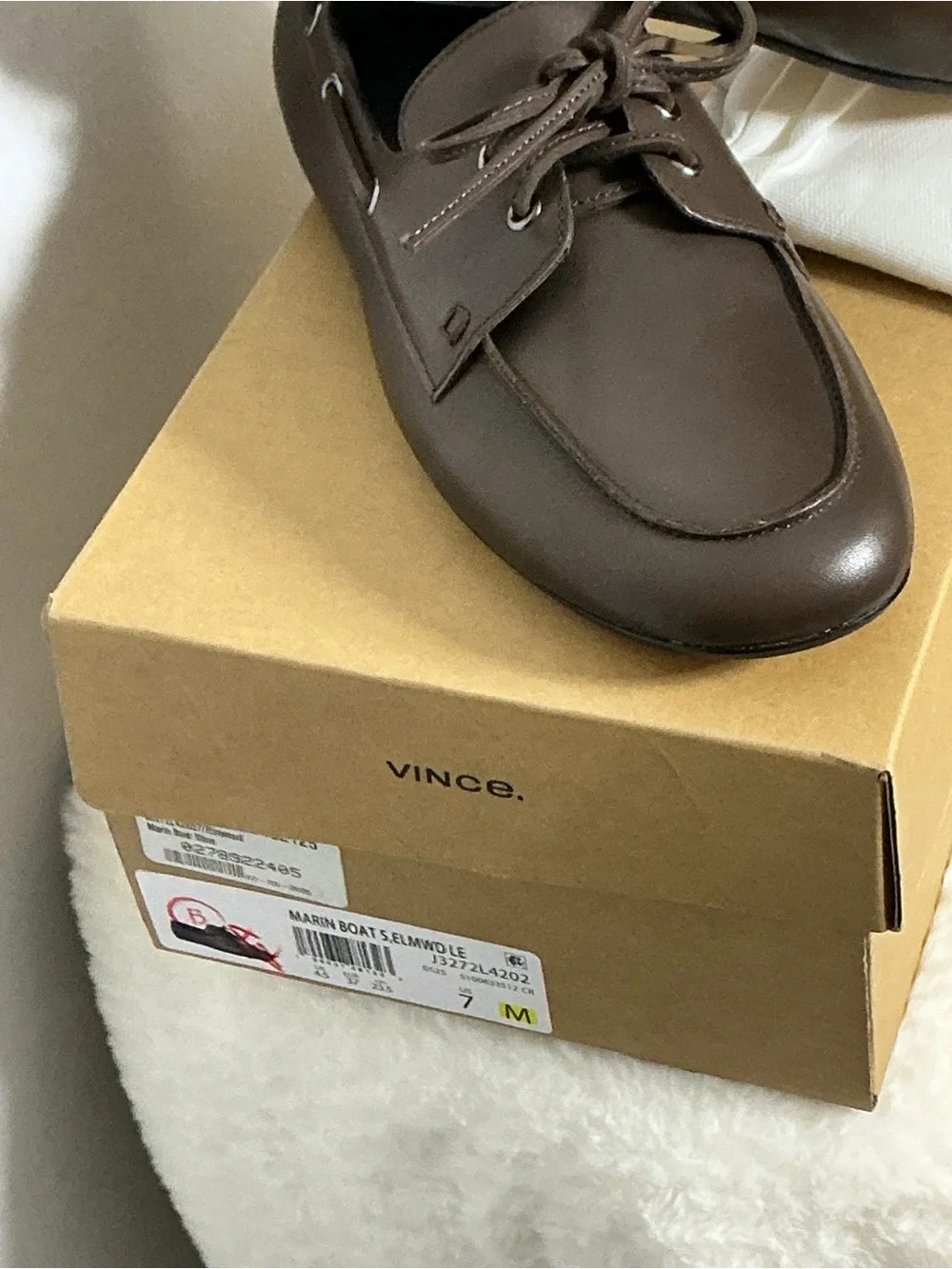 Vince Brown Leather Lace-Up Loafers / Boat Shoes - Size 7